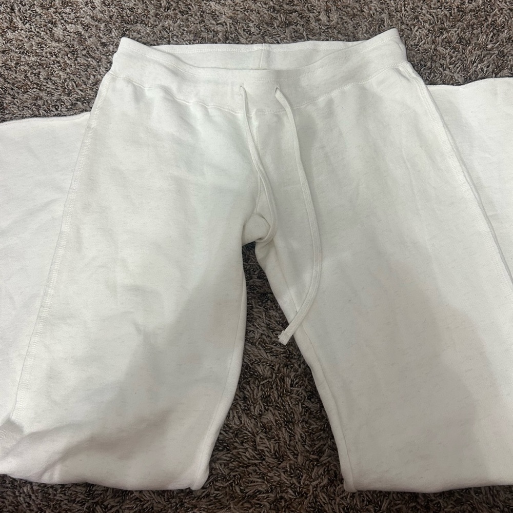 Brandy Melville Cream Women's Wide Leg Sweatpants
